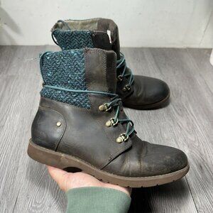 The North Face Boots Women 8 Ballard Lace Ankle Booties Brown Blue Green